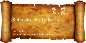 Kohajda Relinda névjegykártya